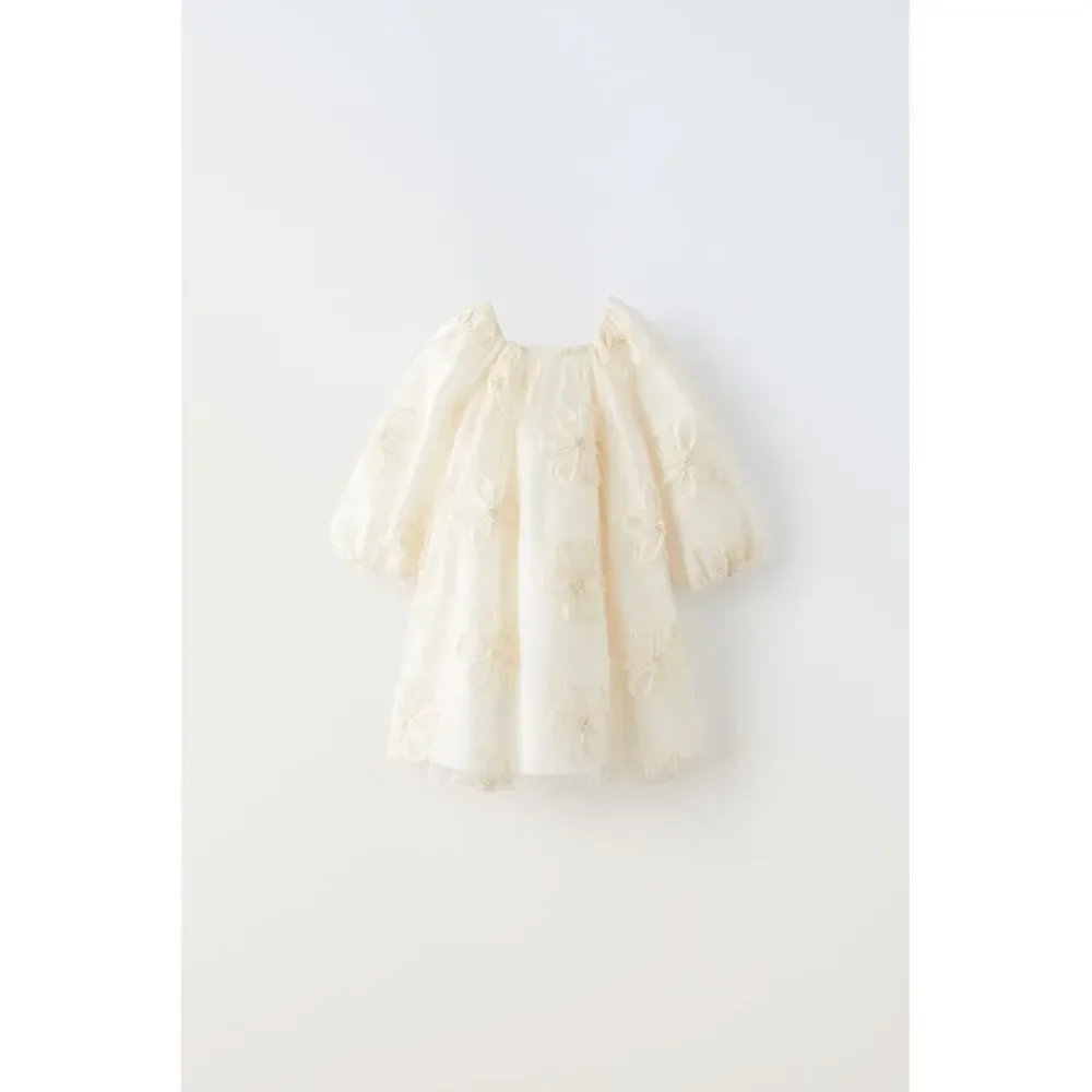 D FLOWER TULLE DRESS